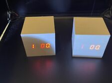 2 despertadores LED bege digital decoração mesa mesa controle de voz som palmas, usado comprar usado  Enviando para Brazil