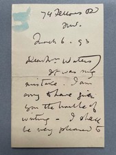 Arthur Hacker, artista, carta ASSINADA, 1893 comprar usado Arthur Hacker, artista, carta ASSINADA, 1893 comprar usado  Enviando para Brazil