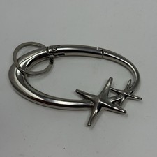 Chaveiro estrela oval Y2K clipe mosquetão prata metal caminhada Gorpcore, usado comprar usado  Enviando para Brazil