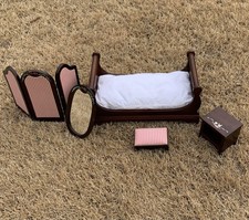 Usado, Colchão e peças de móveis vintage Muffy Vanderbear madeira cerejeira trenó cama * LEIA* comprar usado  Enviando para Brazil