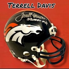 MINICAPACETE DENVER BRONCOS AUTOGRAFADO ASSINADO POR TERRELL DAVIS com certificado de autenticidade comprar usado  Enviando para Brazil