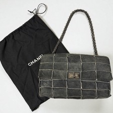 Bolsa de ombro Chanel barra de chocolate camurça cinza estilo vintage corrente com bolsa de pó W5 comprar usado Bolsa de ombro Chanel barra de chocolate camurça cinza estilo vintage corrente com bolsa de pó W5 comprar usado  Enviando para Brazil