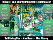 Autêntico Pokemon Emerald Desbloqueado + Todos Pokemon Legal, Max Itens, Max Money comprar usado  Enviando para Brazil