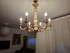 Lampadario legno dorato usato  Trecate