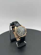 Bulova 98B388 39mm caixa de aço inoxidável tom ouro rosa com pulseira de couro preto, usado comprar usado  Enviando para Brazil