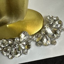 Clipes de sapato vintage de cristal em tom de prata assinados comprar usado  Enviando para Brazil