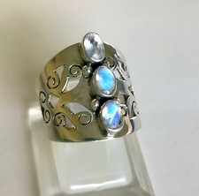 Ring regenbogen mondstein gebraucht kaufen  Heiligenhaus