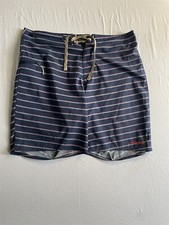 Bermuda masculina de natação Patagonia 34x9,5" listrada azul sem forro prancha surf comprar usado  Enviando para Brazil
