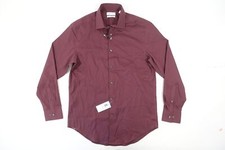 CAMISA MASCULINA CALVIN KLEIN CK LISTRADA MARROM BORGONHA GRANDE AÇO BOTÃO REG FRENTE comprar usado  Enviando para Brazil