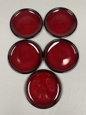 Conjunto de 5 pratos de jantar/buffet de vidro rubi Arcoroc Cocoon aro laminado 10,75” comprar usado  Enviando para Brazil