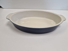 Forno de porcelana Chasseur prato assadeira oval azul escuro cerâmica 36 x 21,5 cm comprar usado  Enviando para Brazil