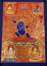Protector de pintura al óleo pintado a mano obra maestra Buda tibetano Vajrapani Thangka segunda mano  Embacar hacia Mexico