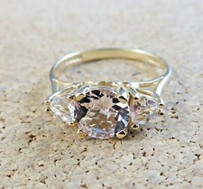 Anel de coquetel de ouro amarelo 14k triplo 1,70 ctw rosa morganita tamanho 8 #448 comprar usado  Enviando para Brazil