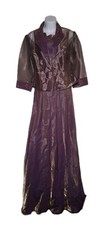 Alex Evenings $229 Ameixa Roxa 2 Peças Vestido Maxi Metálico e Conjunto Bolero Tamanho 12 comprar usado  Enviando para Brazil