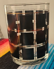 Copo de uísque vintage meados do século dourado preto duplo antiquado 4,25", usado comprar usado  Enviando para Brazil
