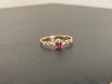 Anel de ouro maciço 18K com diamante rubi tamanho 6,5 comprar usado  Enviando para Brazil
