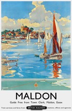 Pôster vintage Maldon Essex British Railways cidade inglesa impressão de viagem arte de parede comprar usado  Enviando para Brazil