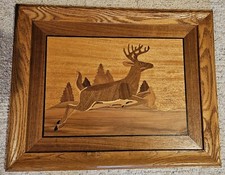 Handcrafted marquetry deer for sale  Springfield