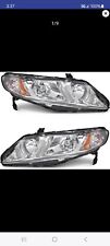 Usado, Conjunto de faróis com carcaça cromada para 2006-2011 Honda Civic Sedan 4Dr par de lâmpadas comprar usado  Enviando para Brazil