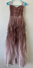Vestido de formatura Social Code rosa com babado em camadas tule tamanho 5 NOVO comprar usado  Enviando para Brazil