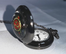 Colar de relógio de bolso preto pingente antigo Primeira Guerra Mundial 2022 Vintage Copa Antiga comprar usado  Enviando para Brazil