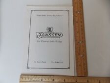 Janssen piano brochure for sale  Springfield