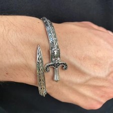 Pulseira masculina medieval espada cristal preto ajustável pulseira hip hop comprar usado  Enviando para Brazil