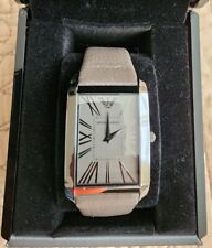 NOVO-EMPORIO ARMANI SLIM COURO CINZA + TOM CINZA CLÁSSICO, RELÓGIO ROMANO # AR2058 comprar usado  Enviando para Brazil