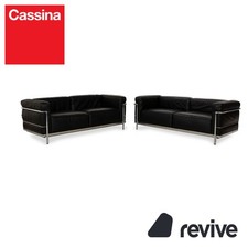Cassina LC 3 le Corbusier Leather Two Seater Black Bauhaus 2x Couch na sprzedaż  Wysyłka do Poland