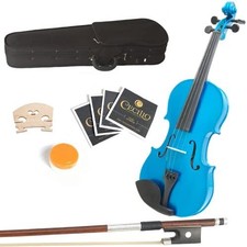 Mendini por Cecilio, 16 polegadas viola de madeira maciça com estojo, arco, resina, MA-azul comprar usado  Enviando para Brazil