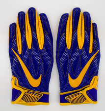 Luvas de futebol masculinas Nike LSU Superbad XL NCAA Court roxas/douradas univ, usado comprar usado  Enviando para Brazil