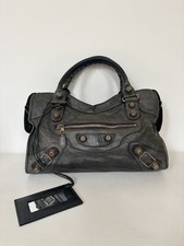 Bolsa Balenciaga City cinza antracite com ferragens gigantes de ouro rosa, usado comprar usado Bolsa Balenciaga City cinza antracite com ferragens gigantes de ouro rosa, usado comprar usado  Enviando para Brazil