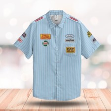 Patches falsos vintage mecânico casual botão camisa estilo trabalho estampado leve comprar usado  Enviando para Brazil
