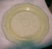 Placa de vidro vintage federal vidro amarelo depressão 11" comprar usado  Enviando para Brazil