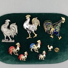 Lote de 8 broches de joias galo pingente de esmalte JJ Best Gerry Jomaz Style vintage comprar usado  Enviando para Brazil