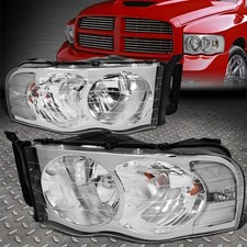 PARA 02-05 DODGE RAM 1500 2500 3500 CARCAÇA CROMADA LÂMPADAS DE FAROL DE CANTO TRANSPARENTE comprar usado  Enviando para Brazil