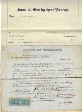 Vermont documents 1865 for sale  Milton