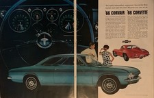 1966 Chevy Corvair Corsa PRINT AD painel de volante vintage década de 1960 Corvette comprar usado  Enviando para Brazil