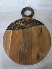 Tábua de corte feita à mão madeira de acácia resina epóxi 12 polegadas BOM  comprar usado Tábua de corte feita à mão madeira de acácia resina epóxi 12 polegadas BOM  comprar usado  Enviando para Brazil