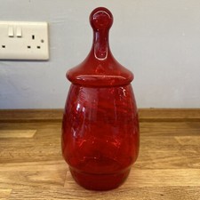 Red art glass for sale  CAMBRIDGE