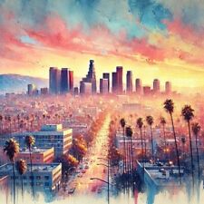Los angeles watercolor for sale  Covina