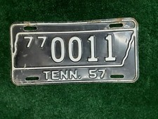 Placa de licença vintage 1957 TENNESSEE TN Overton County 77 0011 TENN. Número baixo comprar usado  Enviando para Brazil