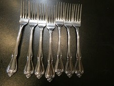 Conjunto de 7 talheres de aço inoxidável Oneida EUA mandril rosa verdadeira garfos de jantar comprar usado  Enviando para Brazil