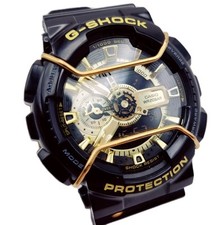 Relógio Casio G-Shock masculino analógico/digital preto resina GA-110GB-1A mostrador dourado 48mm comprar usado  Enviando para Brazil
