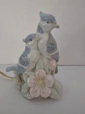 Lâmpada noturna vintage Artmark cerâmica azul jays on toco flores rosa  comprar usado  Enviando para Brazil