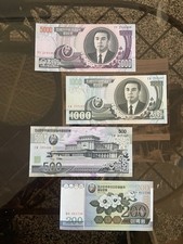200-500-1000-5000 Won, Nota da COREIA, Moeda Autêntica 2005-2007 NÃO CIRCULADA comprar usado  Enviando para Brazil