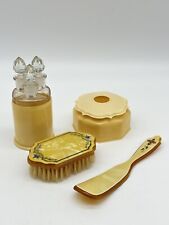 Frascos de perfume triplos marfim escova de cabelo celulóide vintage VINTAGE comprar usado  Enviando para Brazil