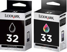 Nuevos cartuchos de tinta genuinos Lexmark 32 33 2PK en bolsas serie P P6350 P4330 P4350 segunda mano  Embacar hacia Argentina