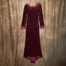 Burgundy velour sequined d'occasion  Expédié en Belgium