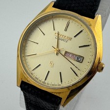 Vintage Citizen Relógio de Quartzo 4-S05600 Masculino Tom Dourado Dia Data Analógica Nova Bateria comprar usado  Enviando para Brazil